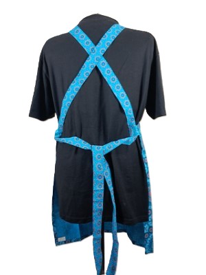 Turquoise Cotton Shwe Shwe Apron - Mandala & Trio Circle African Print