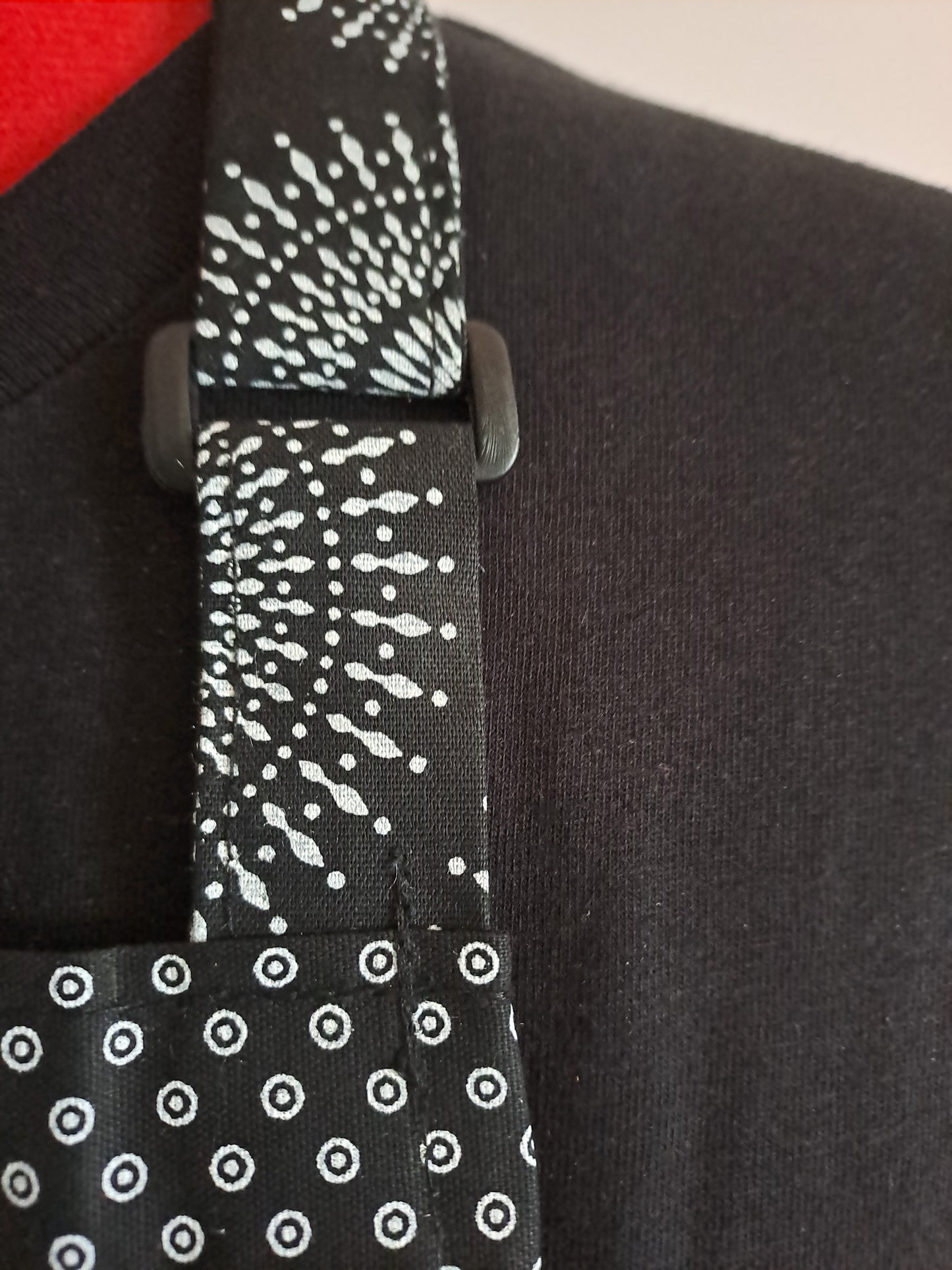 Black Cotton Shwe Shwe Apron - Dotty & Big Spiral African Print