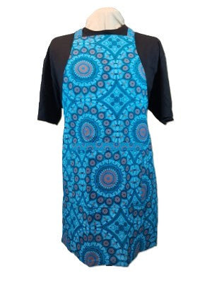 Turquoise Cotton Shwe Shwe Apron - Mandla & Trio Circle Arican Print
